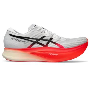 Imagem de ASICS Tênis de corrida unissex METASPEED Sky+, Branco/preto, 39
