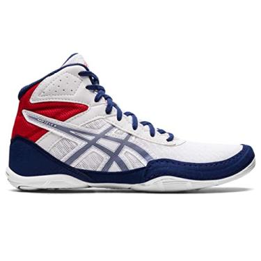 Imagem de ASICS Tênis infantil Matflex 6 Grade School Wrestling, Branco/oceano profundo, 14