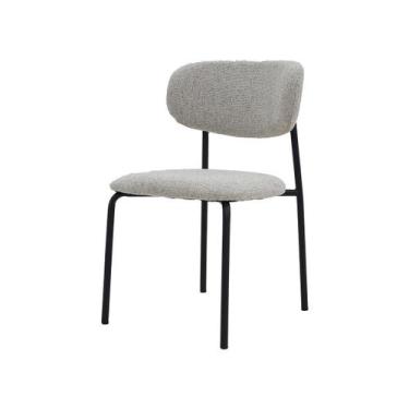 Imagem de Cadeira De Jantar Manuela Estofada Cinza Base Reforçada - Waw Design