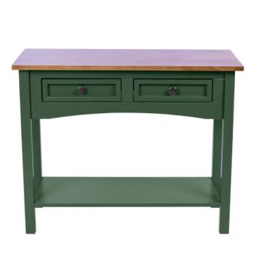 Imagem de Mesa Aparador 2 Gavetas 1 Prateleira Veneza Verde - Belle House
