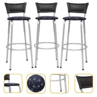 Imagem de kit 3 uni Banqueta Para Cozinha Gourmet Bancada Cadeira Balcão Bar Are