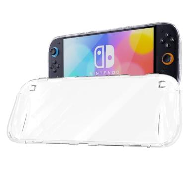 Imagem de OWOKISO Capa protetora para Nintendo Switch 2 (modelo 2025), TPU macio à prova de choque e resistente a arranhões, design ergonômico, capa transparente fina e leve