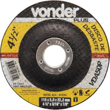 Imagem de Disco de desbaste 114,3x5,0x22,22 para aço carbono vda50p - Vonder Plus