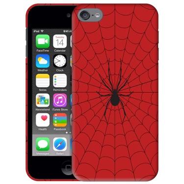 Imagem de SM CASES Capa para iPod Touch 7, capa para iPod Touch 6, capa para iPod Touch 5 - Web Spider Red Design Capa de plástico rígido para iPod Touch 7/6 / 5.
