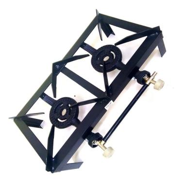 Imagem de Fogao Semi Industrial Alta Pressao 2 Bocas Fogareiro A Gas Glp Com Queimador Em Ferro Fundido Portatil