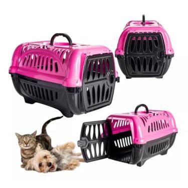 Imagem de Caixa Transporte Pet 2 ou 1 Para Cachorros Pequenos E Gatos Porta 4 (Rosa,Nº2)