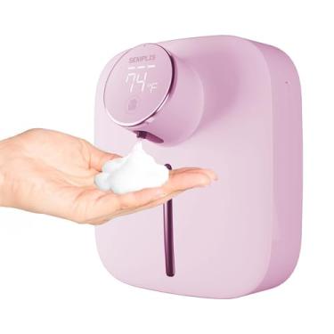 Imagem de Dispensador automático de sabão de espuma com visor digital, compatível com sabonete líquido comum (rosa)