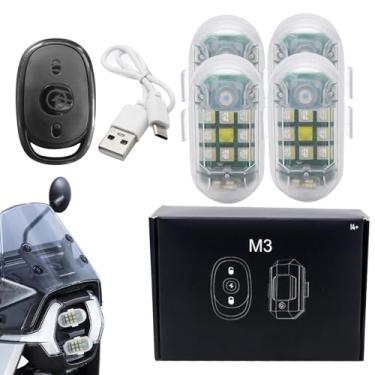Imagem de Luzes LED Sem Fio | Luz De Segurança LED Piscante 7 Cores | com Controle Remoto, Bateria de Longa Duração, e Iluminação Piscante Anti-Colisão para Condução Noturna de