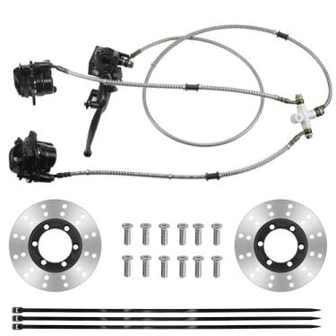Imagem de PRO BAT Sistema de Pinças de Freio Mestre de Disco Duplo Hidráulico Dianteiro para Ciclomotor Quad ATV 150cc 250cc Go Kart Esquerda