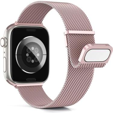Imagem de HAOZHI Pulseira Magnético Compatível com Apple Watch 49mm 46mm 45mm 45mm 44mm 42mm 42mm 41mm 40mm 38mm,Bracelete Correia de Metal para iWatch Ultra SE 3 2,Series 11 10 9 8 7 6 5 4 3 2 1 (38mm/40mm/41mm/42mm)