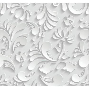 Imagem de Papel De Parede Adesivo Arabesco Floral Branco 300x52cm - Lcg Eletro