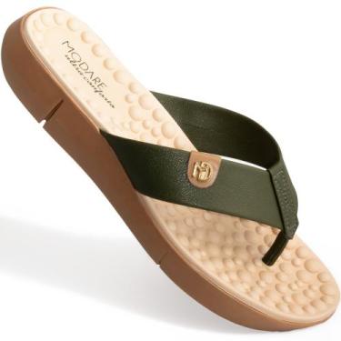 Imagem de Chinelo Ortopédico Modare Feminino Esporão Massageador Macio, Oliva, 3