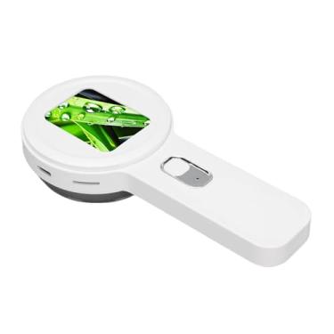 Imagem de Dpofirs Microscópio para Adultos Crianças, Lupa Digital Portátil Com Ampliação de 200x, Tela HD de 2 Polegadas, Fonte de Luz Dupla Colorida (WHITE)