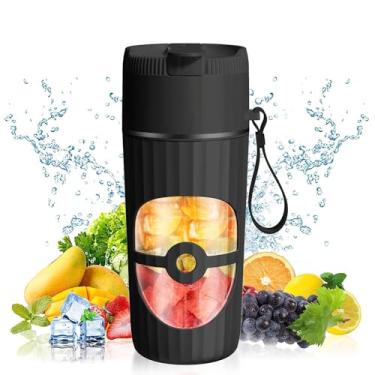 Imagem de Liquidificador portátil de vidro para smoothies e shakes - USB-C recarregável, 450 ml, mini smoothies pessoais sem fio para mistura de frutas, ideal para casa, viagens, praia, escritório e uso