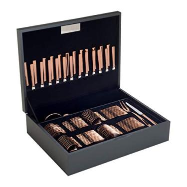 Imagem de FAQUEIRO 101PC PISA PVD DOURADO ROSÉ C/ESTOJO DE MADEIRA