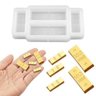 Imagem de Mini moldes de silicone com barra dourada para artesanato, miniaturas de casa de bonecas, moldes de fundição de póxi para decoração de festa dourada micro decoração de paisagismo