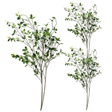 Imagem de Ramos para vaso, 3 peças de ramos falsos para vaso, hastes falsas de 119 cm, hastes de vegetação realista, plantas artificiais à prova d'água para decoração de jardim, escritório, casa, mesa, para