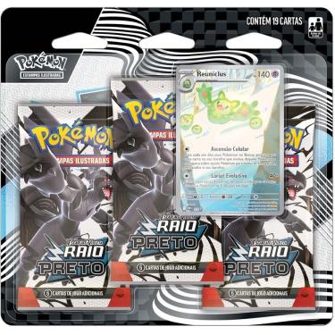 Imagem de Triple Pack Pokémon Reuniclus Ev10.5 Raio Preto Copag 19 Cartas