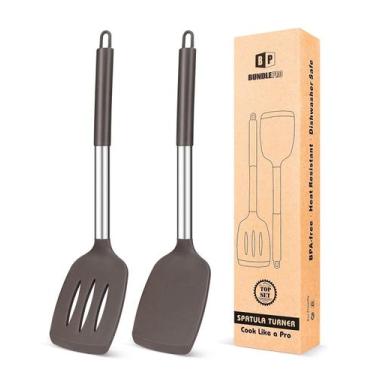 Imagem de Pacote de 2 espátulas de silicone Solid Turner BUNDLEPRO Chocolate