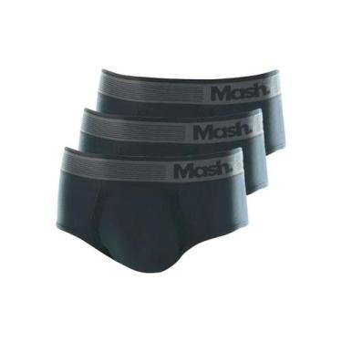 Imagem de Kit com 3 Cueca Slip Mash 713.02, Cinza, M