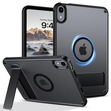 Imagem de Telaso Capa para iPad mini 7 A17 Pro 2024/iPad Mini 6 2021, capa magnética para iPad mini 7ª/6ª geração com suporte invisível para retrato/paisagem, traseira fosca translúcida, capa protetora de TPU