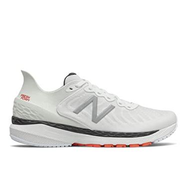 Imagem de New Balance Masculino Fresh Foam 860v11, Branco/Preto/Laranja, 12