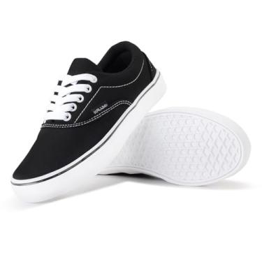 Imagem de Tênis Street Kalum Feminino Masculino Casual Skate Academia Sola Reta (PRETO BRANCO, BR, Adulto, Numérico, 38)