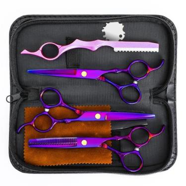 Imagem de Conjunto de tesouras para cortar cabelo XUGOU Professional em aço inox