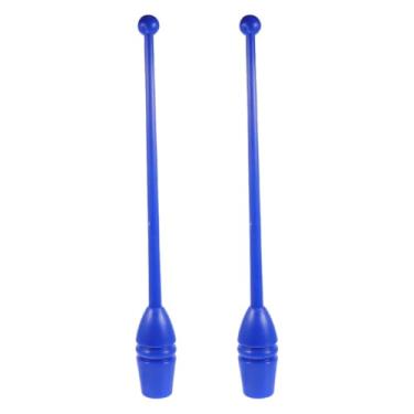 Imagem de Toddmomy Bastão de ginástica rítmica: 2 peças de 35 cm de plástico azul equipamento de treinamento de dança fitness para crianças adultos treino de ginástica