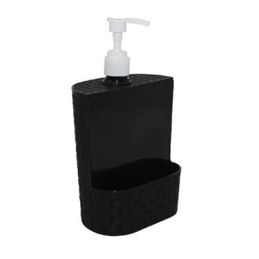 Imagem de Dispenser Rattan Delta Porta Detergente e Bucha - KOPECK, Preto