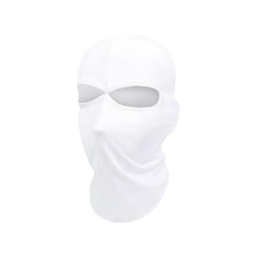 Imagem de Ligart Máscara de esqui Balaclava para fantasia de cabeça, máscara de rosto inteiro, capuz de Halloween, acessório de fantasia cosplay para homens e mulheres, Branco, tamanho �nico