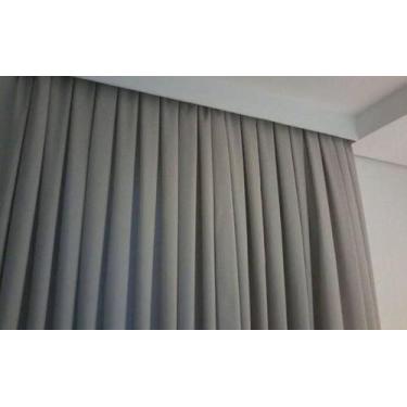 Imagem de Cortina Blackout Cinza Para trilho Suiço de  3.00  X 2.90  Altura - vi