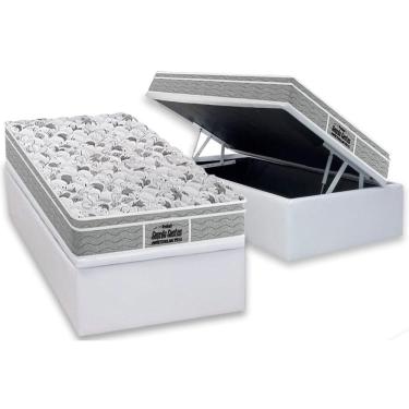 Imagem de Cama Box Baú Solteiro: Colchão Anatômico Probel D45 Guarda Costas PróExtreme Plus + Base CRC Courano White (88x188)