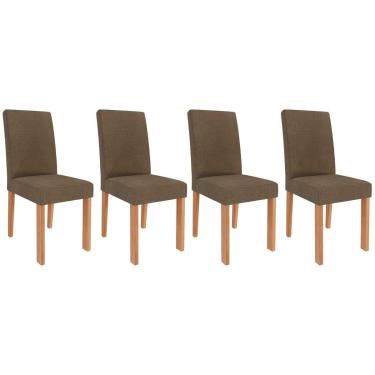 Imagem de Cadeira Sala de Jantar Maia Kit 4 Un Cinamomo/Suede Mascavo Chocolate - Cimol