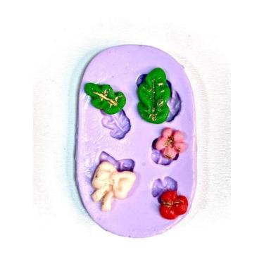 Imagem de F1173 molde de silicone laço, flor folha confeitaria biscuit - confeit