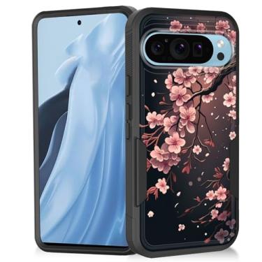 Imagem de Vobber Capa para Google Pixel 10/10 Pro de 6,3 polegadas 2025, capa resistente à prova de choque, resistente, híbrida, híbrida, rígida, de borracha macia, à prova de choque, árvore de cerejeira