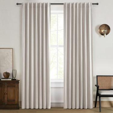 Imagem de Cortina QJmyDeco Closet 198cm Blackout Linen, conjunto de 2 painéis