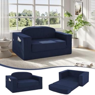 Imagem de MeMoreCool Transforme seu espaço – Sofá de veludo cotelê 2 em 1, sofá de piso de espuma de alta densidade desossado com capa lavável removível, sofá dobrável para apartamentos e hospedagens