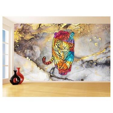 Imagem de Papel De Parede 3D Animais Pop Art Tigre Felino 3,5M Pxa118 - Você Dec