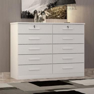 Imagem de Cômoda para Quarto 10 Gavetas Genova Neve