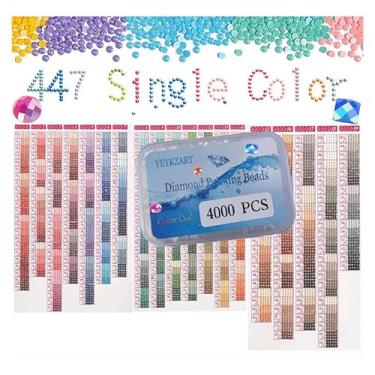 Imagem de YEYKZART 3770 Peças de reposição de pintura de diamante, brocas, contas, brocas, pedras preciosas quadradas, para arte de diamante, cor ausente, 3500 peças