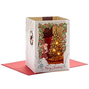 Imagem de Hallmark Cartão de Natal Pop Up Musical Paper Wonder com Luzes (Papai Noel, Plays O Christmas Tree)