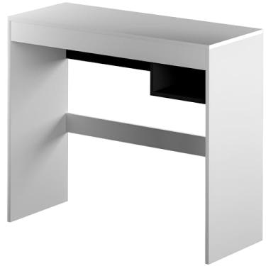 Imagem de Mesa Para Escritório Escrivaninha Computador com Nicho 91x76cm em Mdf Reforçado 15mm Branco