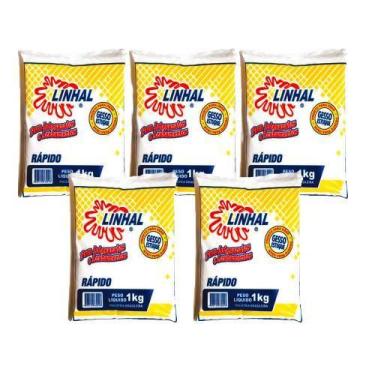 Imagem de Kit 5 Gesso Rápido Estuque Artesanato Linhal 1kg Cada