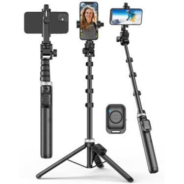 Imagem de Tripé Selfie Stick POVODO para iPhone com controle remoto para vlogs