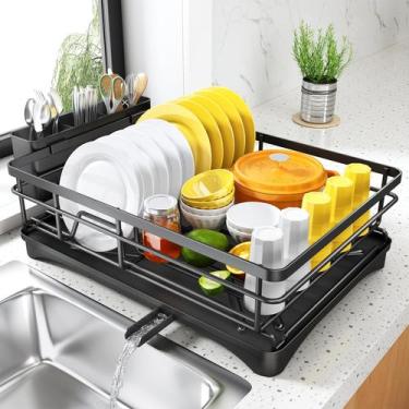 Imagem de Rack de secagem de pratos SNTD para cozinha com escorredor e suporte d