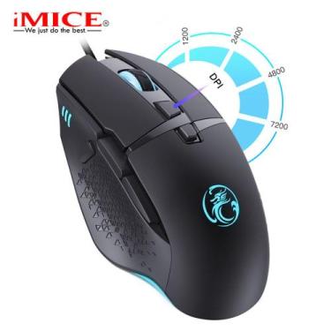 Imagem de Mouse Gamer Com Fio Ergonômico 8 Botões USB 7200 DPI LED Para PC - SAN