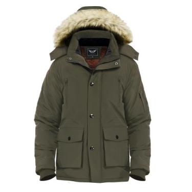 Imagem de Casaco espesso de inverno JYG Warm Puffer Parka Jacket Masculino Marro