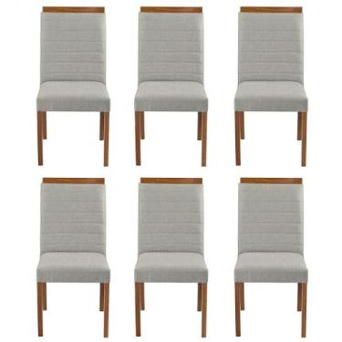 Imagem de Kit 6 Cadeiras Decorativas Sala de Jantar Luxo Sueli Facto Prata - Moz