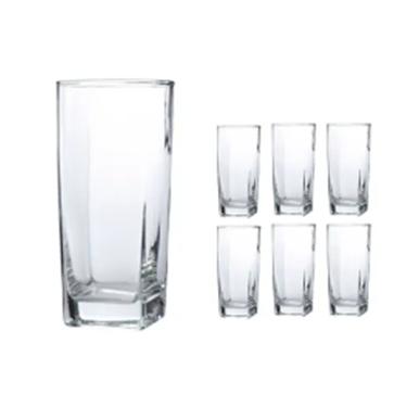 Imagem de JOGO COPOS VIDRO CRISTAL LONG DRINK QUADRADO 6PCS 320 ML